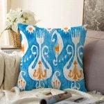 - Sonil-K-2299-Gorsel1 - Realhomes  Modern Çini Resimli Dijital Baskılı Dekoratif Raşel Kadife Yastık Kılıfı Realhomes