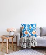 - Sonil-K-2299-Gorsel2 - Realhomes  Modern Çini Resimli Dijital Baskılı Dekoratif Raşel Kadife Yastık Kılıfı Realhomes