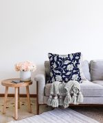 - Sonil-K-2318-Gorsel2 - Realhomes  Lacivert Zeminli Çiçek Motifli Dijital Baskılı Raşel Kadife Yastık Kılıfı Realhomes