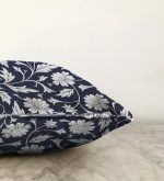 - Sonil-K-2318-Gorsel3 - Realhomes  Lacivert Zeminli Çiçek Motifli Dijital Baskılı Raşel Kadife Yastık Kılıfı Realhomes