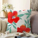 - Sonil-K-2324-Gorsel1 - Realhomes  Beyaz Zeminli Çiçek Desenli Dijital Baskılı Raşel Kadife Yastık Kılıfı Realhomes