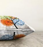 4 Mevsim Ağaç Resimli Dekoratif Raşel Kadife Yastık Kırlent Kılıfı Realhomes
