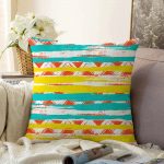- Sonil-K-2338-Gorsel1 - Realhomes Renkli Geometrik Desenler Temalı Dekoratif Raşel Kadife Yastık Kırlent Kılıfı Realhomes