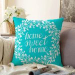 - Sonil-K-235-Gorsel1 - Realhomes  Home Sweet Home Dijital Baskılı Dekoratif Raşel Kadife Yastık Kırlent Kılıfı Realhomes