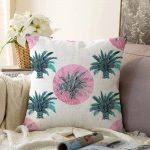 - Sonil-K-2351-Gorsel1 - Realhomes  Puanlı Palmiye Desenli Dekoratif Raşel Kadife Yastık Kırlent Kılıfı Realhomes