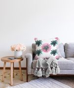 - Sonil-K-2351-Gorsel2 - Realhomes  Puanlı Palmiye Desenli Dekoratif Raşel Kadife Yastık Kırlent Kılıfı Realhomes