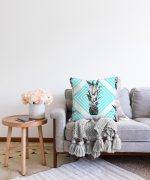 - Sonil-K-2358-Gorsel2 - Realhomes  Geometrik Ananas Desenli Dekoratif Raşel Kadife Yastık Kırlent Kılıfı Realhomes