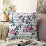 - Sonil-K-2359-Gorsel1 - Realhomes Çizgili Çiçek Desenli Dijital Baskılı Dekoratif Raşel Kadife Yastık Kırlent Kılıfı Realhomes