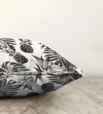 Ananas ve Palmiye Yapraklı Dekoratif Raşel Kadife Yastık Kırlent Kılıfı Realhomes