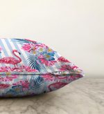 - Sonil-K-2367-Gorsel3 - Realhomes  Çizgili Flamingo Zeminli Dekoratif Raşel Kadife Yastık Kırlent Kılıfı Realhomes