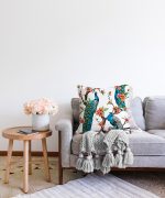 Tavuz Kuşu Dijital Baskılı Dijital Raşel Kadife Yastık Kırlent Kılıfı Realhomes