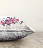 Şarmaşık Gül Desenli Kuş Motifli Dijital Baskılı Raşel Kadife Yastık Kırlent Kılıfı Realhomes