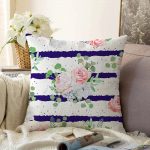 - Sonil-K-2377-Gorsel1 - Realhomes  Gül Demeti Desenli Dijital Baskılı Raşel Kadife Yastık Kırlent Kılıfı Realhomes