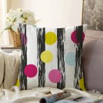 - Sonil-K-2379-Gorsel1 - Realhomes  Dikey Temalı Gökkuşağı Puanlı Desenli Dijital Baskılı Raşel Kadife Yastık Kırlent Kılıfı Realhomes