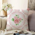 - Sonil-K-2389-Gorsel1 - Realhomes Hint Motifli Gül Desenli Dijital Baskılı Raşel Kadife Yastık Kırlent Kılıfı Realhomes
