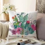 - Sonil-K-2399-Gorsel1 - Realhomes  Ok Motifli Çöl Bitkisi Desenli Dekoratif Raşel Kadife Yastık Kırlent Kılıfı Realhomes