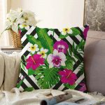 Kara Zigzag Desenli Ogea Motifli Dekoratif Raşel Kadife Yastık Kırlent Kılıfı Realhomes