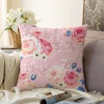 - Sonil-K-2411-Gorsel1 - Realhomes  Pudra Temalı Kavaniçe Dijital Baskılı Raşel Kadife Yastık Kırlent Kılıfı Realhomes