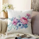 - Sonil-K-2415-Gorsel1 - Realhomes Lila Renk Begonya Motifli Dijital Baskılı Raşel Kadife Yastık Kırlent Kılıfı Realhomes