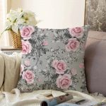 - Sonil-K-2417-Gorsel1 - Realhomes Füme Temalı Kavaniçe Çiçek Motifli Dijital Baskılı Raşel Kadife Yastık Kırlent Kılıfı Realhomes