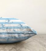 Mavi Beyaz Denizci Dijital Baskılı Raşel Kadife Yastık Kırlent Kılıfı Realhomes