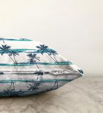 - Sonil-K-2424-Gorsel3 - Realhomes  Mavi Yeşil Palmiye Çizimli Dekoratif Raşel Kadife Yastık Kırlent Kılıfı Realhomes