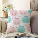 Renkli Elmalar Dijital Baskılı Raşel Kadife Yastık Kırlent Kılıfı Realhomes