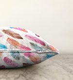- Sonil-K-2431-Gorsel3 - Realhomes Renkli Kuş Tüyleri Çizimli Dijital Baskılı Raşel Kadife Yastık Kırlent Kılıfı Realhomes