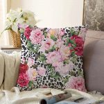 - Sonil-K-2435-Gorsel1 - Realhomes  Leopar Temalı Kavaniçe Desenli Dijital Baskılı Raşel Kadife Yastık Kırlent Kılıfı Realhomes
