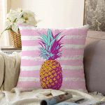 - Sonil-K-2437-Gorsel1 - Realhomes  Canlı Renkli Ananas Motifli Dijital Baskılı Raşel Kadife Yastık Kırlent Kılıfı Realhomes