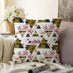 Mozaik Desenli Dekoratif Raşel Kadife Yastık Kırlent Kılıfı Realhomes