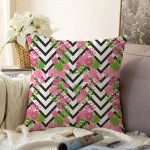 - Sonil-K-2442-Gorsel1 - Realhomes  Zigzag Zebra Desenli Ogea Desenli Dekoratif Raşel Kadife Yastık Kılıfı Realhomes