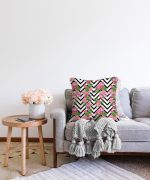 - Sonil-K-2442-Gorsel2 - Realhomes  Zigzag Zebra Desenli Ogea Desenli Dekoratif Raşel Kadife Yastık Kılıfı Realhomes