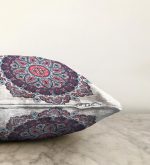 Daire Çini Desenli Dijital Baskılı Raşel Kadife Yastık Kırlent Kılıfı Realhomes