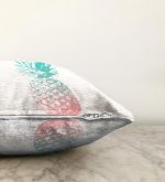 Mavi Ananas Dijital Baskılı Dekoratif Raşel Kadife Yastık Kırlent Kılıfı Realhomes