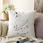 Beatiful Ördek Dijital Baskılı Modern Raşel Kadife Yastık Kırlent Kılıfı Realhomes