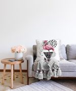 - Sonil-K-2466-Gorsel2 - Realhomes  Martı Desenli Flamingo Temalı Dijital Baskılı Raşel Kadife Yastık Kırlent Kılıfı Realhomes