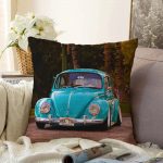 Vosvos Resimli Dijital Baskılı Raşel Kadife Yastık Kırlent Kılıfı Realhomes