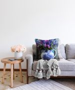 - Sonil-K-2470-Gorsel2 - Realhomes  Çift Renkli Vazo Çiçeği Desenli Dekoratif Raşel Kadife Yastık Kırlent Kılıfı Realhomes