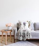 Üçlü Anahtar Çizimli Dijital Baskılı Raşel Kadife Yastık Kırlent Kılıfı Realhomes