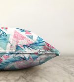 Palmiye Desenli Geometrik Şekiller Dekoratif Raşel Kadife Yastık Kılıfı Realhomes