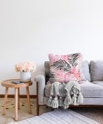 - Sonil-K-2479-Gorsel2 - Realhomes Palmiye Esintisi Temalı Dijital Baskılı Raşel Kadife Yastık Kırlent Kılıfı Realhomes