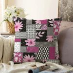 - Sonil-K-2490-Gorsel1 - Realhomes  Mozaik Desenli Geometrik Şekiller Dekoratif Raşel Kadife Yastık Kırlent Kılıfı Realhomes