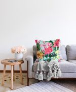 - Sonil-K-2493-Gorsel2 - Realhomes  Yalnız Flamingo Motifli Dijital Baskılı Raşel Kadife Yastık Kırlent Kılıfı Realhomes