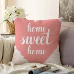 Home Sweet Home Dijital Baskılı Dekoratif Raşel Kadife Yastık Kırlent Kılıfı Realhomes