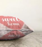 Home Sweet Home Dijital Baskılı Dekoratif Raşel Kadife Yastık Kırlent Kılıfı Realhomes