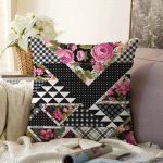 - Sonil-K-2504-Gorsel1 - Realhomes Karma Çiçek Geometrik Desenler Modern Raşel Kadife Yastık Kırlent Kılıfı Realhomes