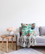 - Sonil-K-2505-Gorsel2 - Realhomes Turkuaz Çiçek Şöleni Modern Dijital Baskılı Raşel Kadife Kırlent Kılıfı Realhomes