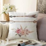 Ok Desenli Dekoratif Raşel Kadife Yastık Kırlent Kılıfı Realhomes