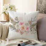 - Sonil-K-2515-Gorsel1 - Realhomes Dal ve Çiçek Motifli Dijital Baskılı Raşel Kadife Yastık Kırlent Kılıfı Realhomes